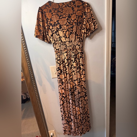 Baltic Born Black and Brown Floral Velvet Maxi Dress - Picture 8 of 8